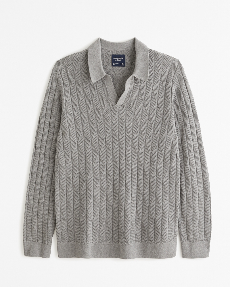 Image of Long-Sleeve Johnny Collar Sweater Polo