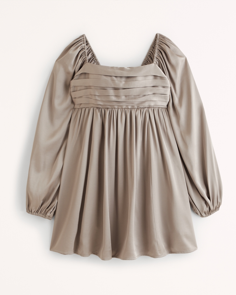 Image of Emerson Satin Long-Sleeve Mini Dress