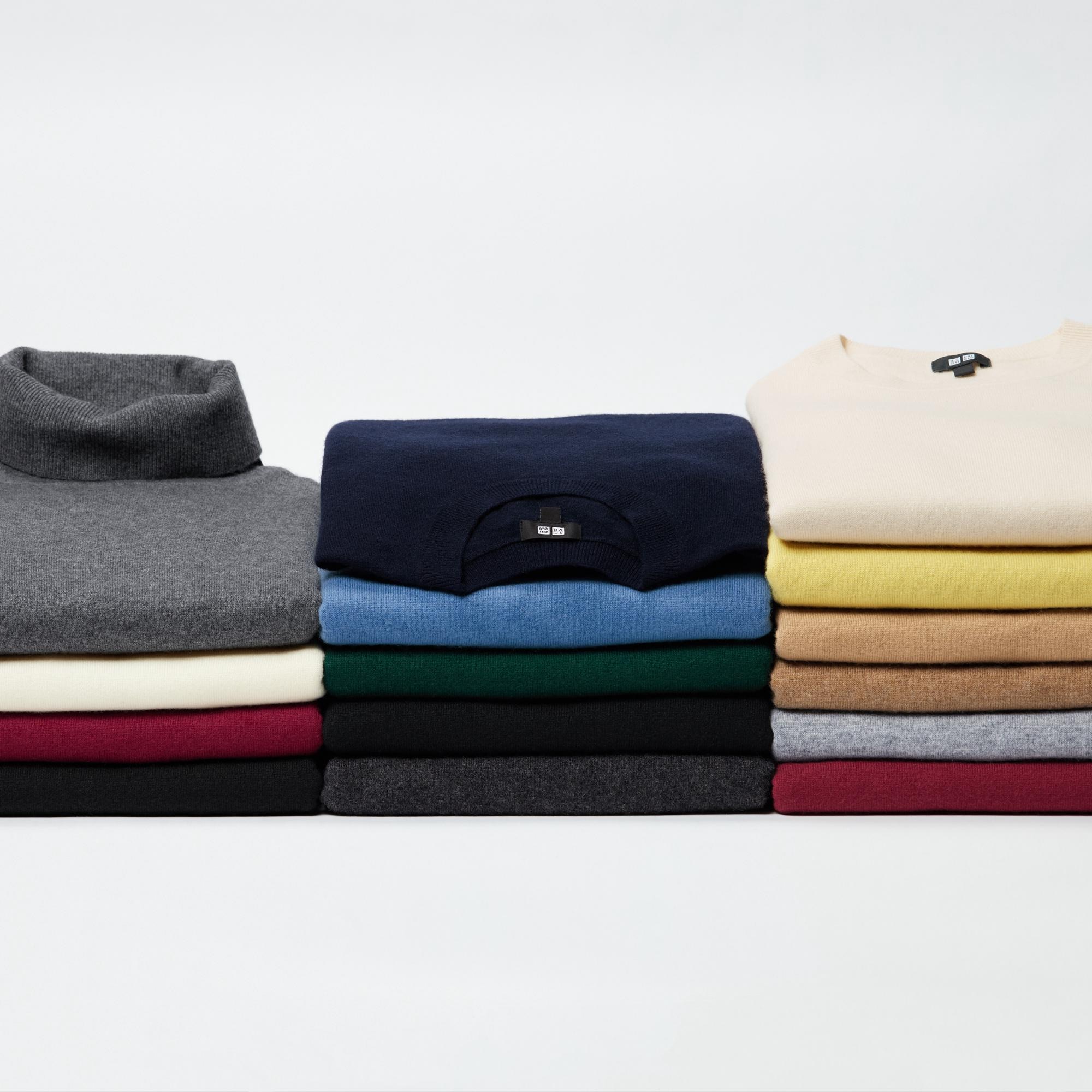 Image of Cashmere Crew Neck Long-Sleeve Sweater
