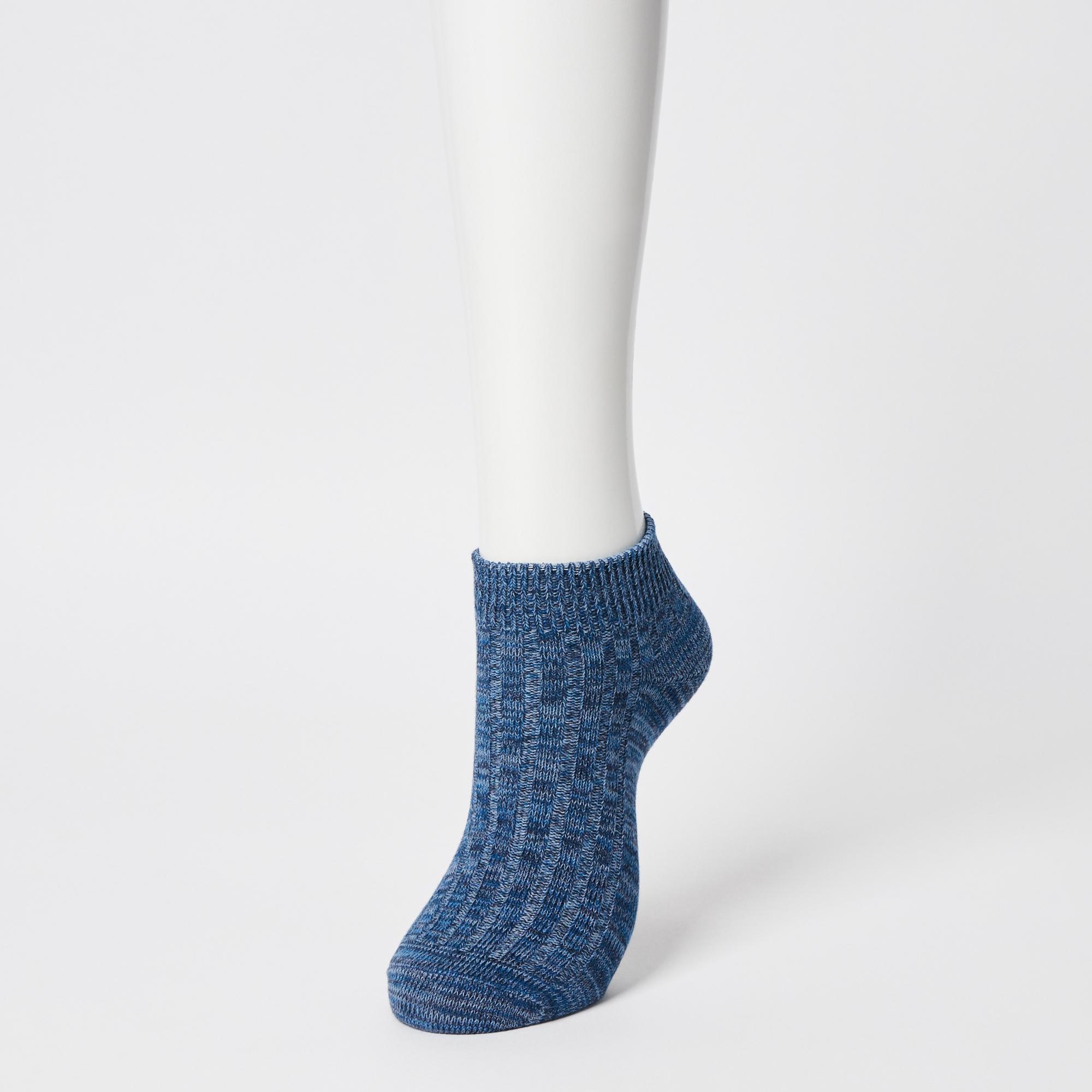 Image of Mixed Yarn Ribbed Short Socks (3 Pairs)